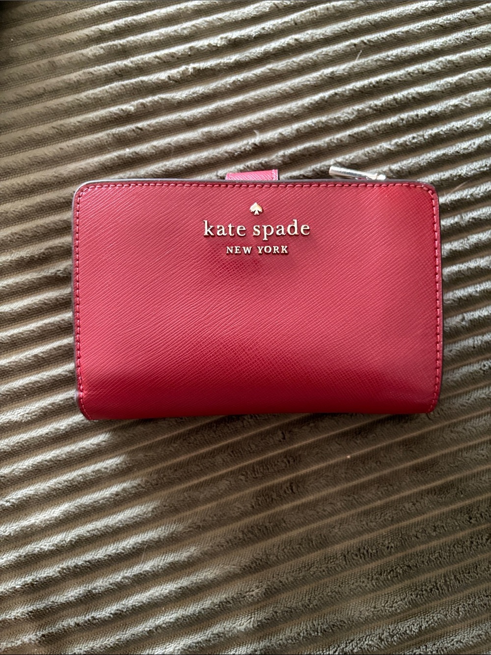 kate spade New York dark red Zip Wallet
